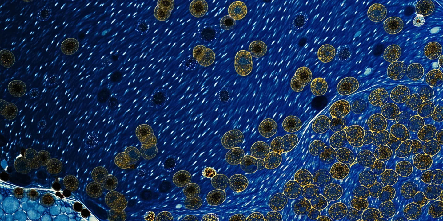Artistic rendering of PD-L1 IHC staining showing tumor and immune cell positivity